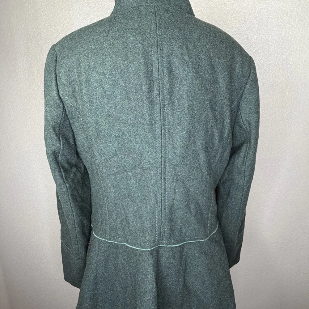 Banana Republic Double-Breasted Green Italian Wool Military Style Jacket‎
